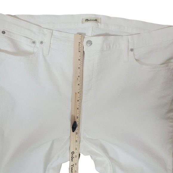 MADEWELL Cali Demi-Boot Raw Hem Jeans Womens Plus Size 36 White Stretch - Picture 10 of 11